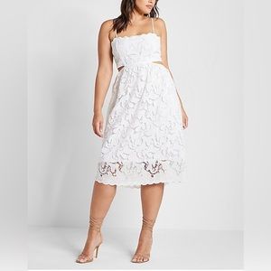 COPY - Express Lace Tie Back Side Cutout Midi Dress
